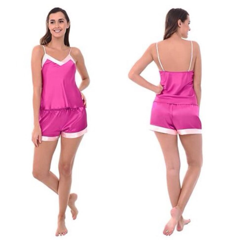 ALEXANDER DEL ROSSA Satin Cami & Shorts Pajama Set - Size M - NWOT